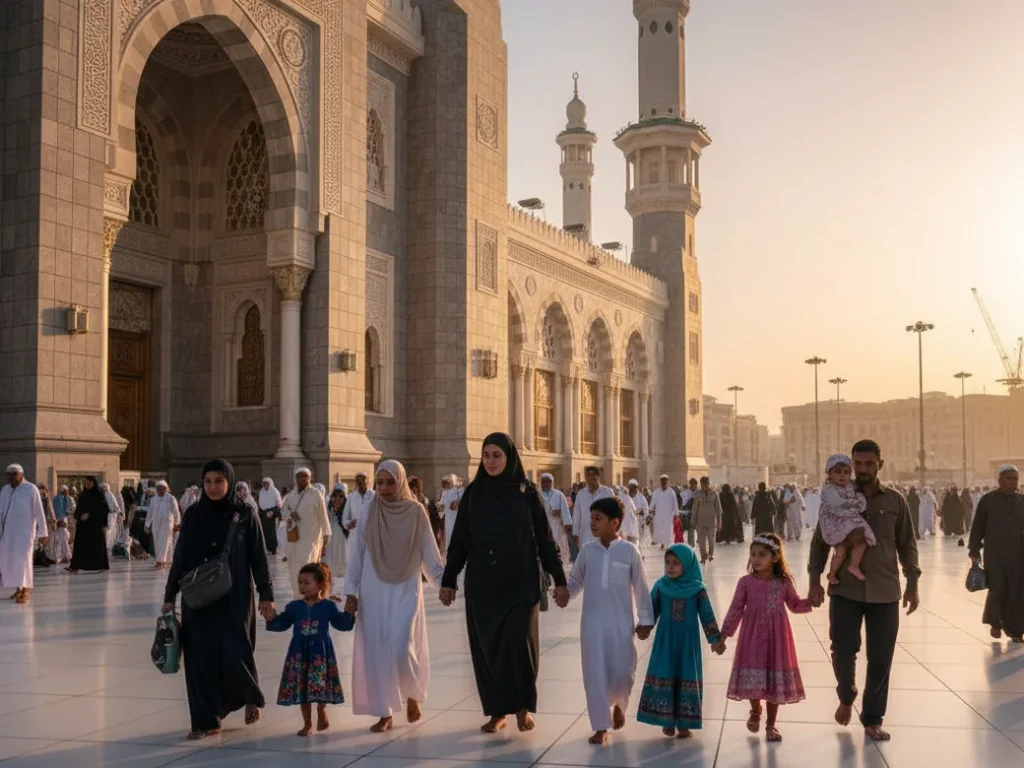 Family Umrah at Masjid al-Haram during Easter holidays