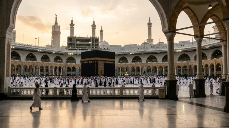 Makkah makkah kaaba courtyard dawn for 10 Nights 3 Star Easter Umrah Package