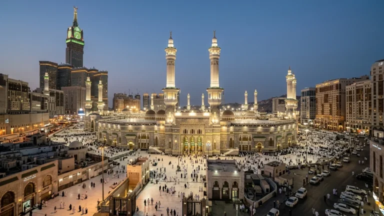 Makkah makkah skyline haram evening for 12 Nights 4 Star Umrah Package