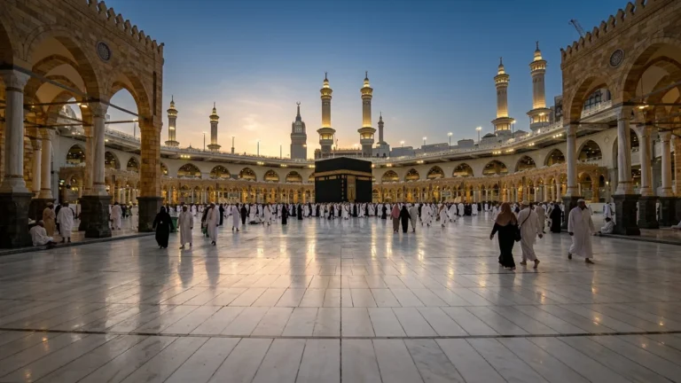 Makkah makkah marble courtyard morning for 12 Nights 5 Star December Package