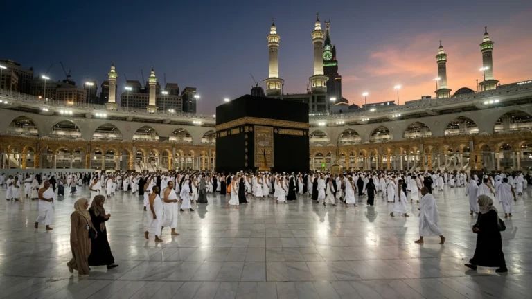 Makkah makkah kaaba courtyard dawn for 14 Nights 4 Star Easter Umrah Package