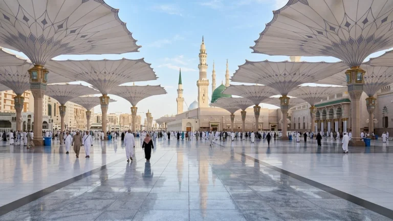 Madinah madinah courtyard reflections for Birmingham 5 Star 10 Nights Umrah Packages