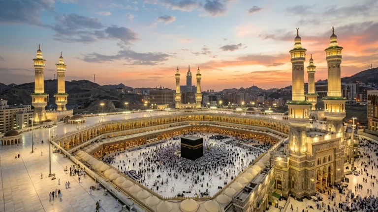 Makkah makkah haram aerial sunset for Birmingham 5 Star 7 Nights Umrah Packages