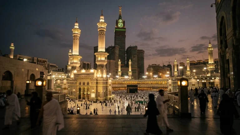 Makkah makkah skyline haram evening for Bradford 4 Star 14 Nights Umrah Packages