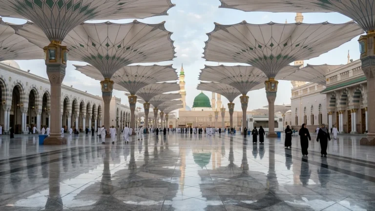 Madinah madinah courtyard reflections for Bradford 5 Star 7 Nights Umrah Packages
