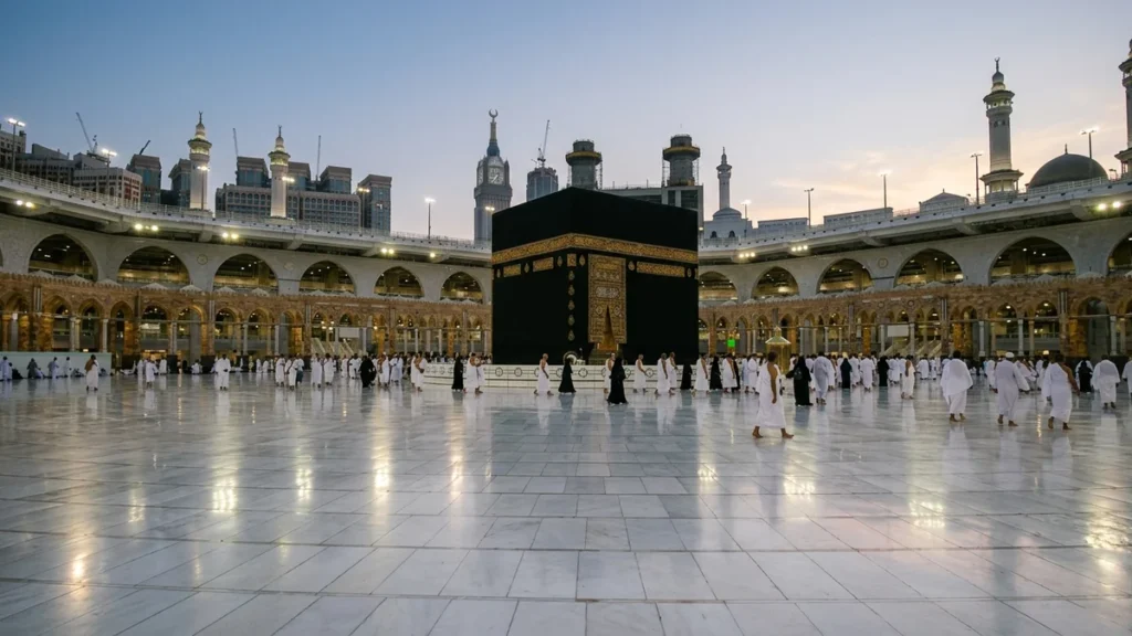Makkah makkah kaaba courtyard dawn for February 4 Star 7 Nights Umrah Packages