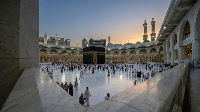 Makkah makkah kaaba courtyard dawn for June 3 Star 12 Nights Umrah Packages