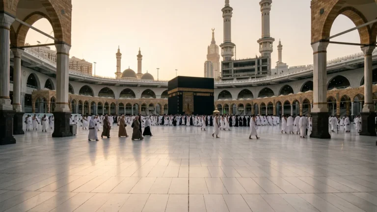 Makkah makkah kaaba courtyard dawn for London 4 Star 12 Nights Umrah Packages