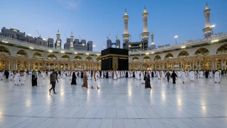Makkah makkah marble courtyard morning for London 5 Star 12 Nights Umrah Packages
