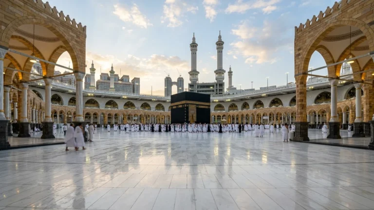 Makkah makkah kaaba courtyard dawn for Manchester 5 Star 10 Nights Umrah Packages