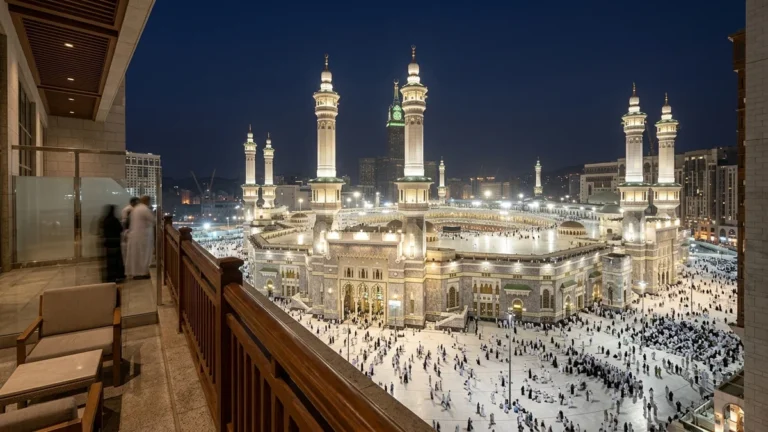 Makkah makkah haram minarets night for Manchester 5 Star 12 Nights Umrah Packages