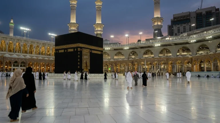 Makkah makkah kaaba courtyard dawn for March 5 Star 12 Nights Umrah Packages