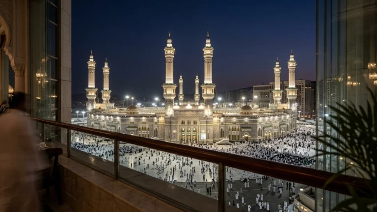 Makkah makkah haram minarets night for March 5 Star 14 Nights Umrah Packages