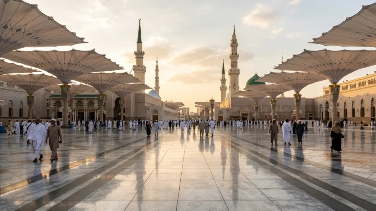 Madinah madinah courtyard reflections for May 4 Star 14 Nights Umrah Packages