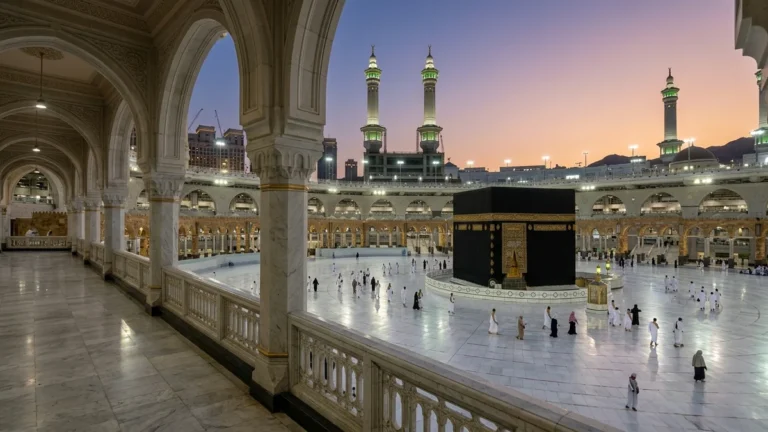 Makkah makkah kaaba courtyard dawn for May 5 Star 14 Nights Umrah Packages